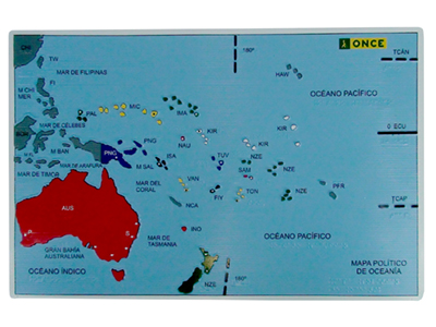 Foto de MAPA POLÍTICO DE OCEANÍA EN COLOR Y RELIEVE